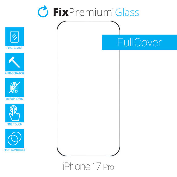 FixPremium FullCover Glass - Kaljeno Staklo za iPhone 17 Pro