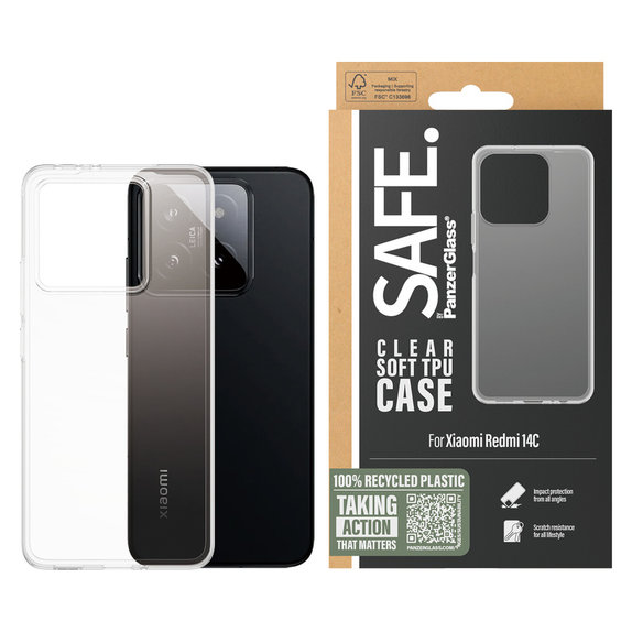 Maska TPU za Xiaomi Redmi 14C, Prozirna, SAFE by PanzerGlass