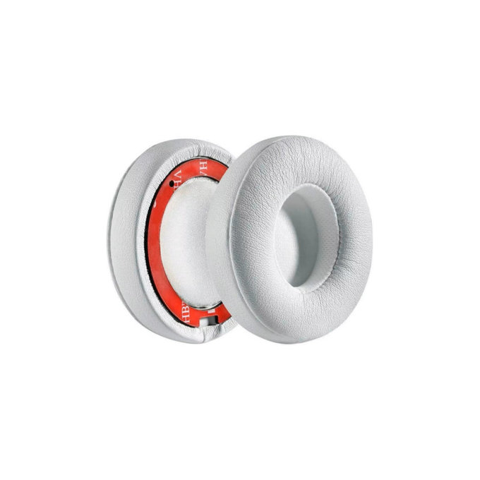 Zamjenski jastučići za uši za Beats Solo 4, Memorijska pjena + PU Koža, Bijele, 1 Par