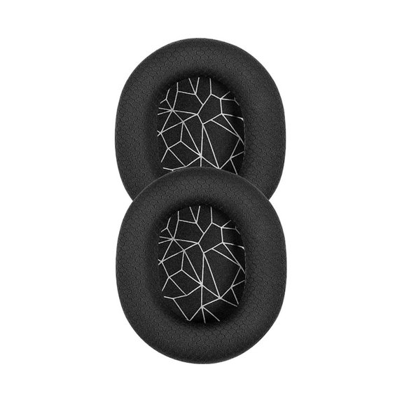 Zamjenski jastučići za uši za SteelSeries Arctis 3, 5, 7, 9 Pro, Memorijska pjena + Tekstil, Crne / Bijele, 1 Par