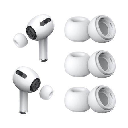 Zamjenski silikonski nastavci za uši za Apple AirPods 3 Pro, set 3 kom (L, M, S), Bijeli