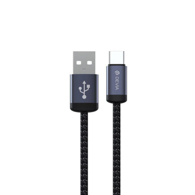 USB / USB-C kabel Gracious, 2.1A, 2m, crna, Devia