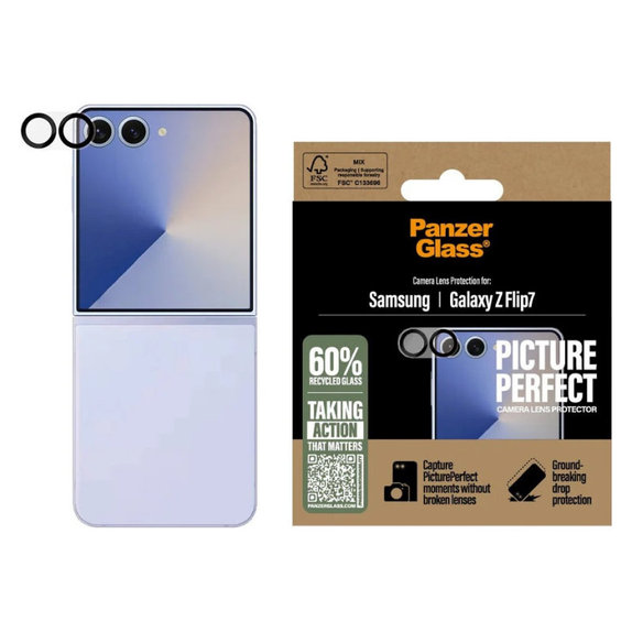 Zaštita objektiva kamere PicturePerfect za Samsung Z Flip7, Crna, PanzerGlass
