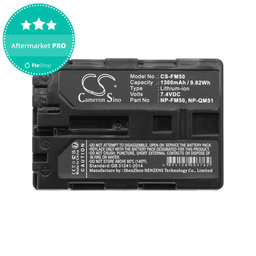 Baterija za Sony CCD-TR108, Cyber-shot DSC-S50, 1300mAh, Li-Ion, 7.4V, NP-QM51, HQ