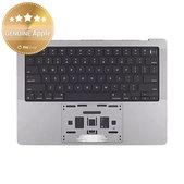 Gornji okvir tipkovnice za MacBook Pro 14", A2442 (2021), A2779 (2023), s US tipkovnicom i baterijom, Space Gray, 661-21972, Genuine Apple