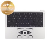 Gornji okvir tipkovnice za MacBook Pro 14", A2442 (2021), A2779 (2023), s US tipkovnicom i baterijom, Silver, 661-21973, Genuine Apple