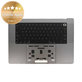 Gornji okvir tipkovnice za MacBook Pro 16" A2780 (2023), s US tipkovnicom i baterijom, Space Gray, 661-32189, Genuine Apple