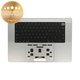 Gornji okvir tipkovnice za MacBook Pro 16" A2780 (2023), s US tipkovnicom i baterijom, Silver, 661-32190, Genuine Apple