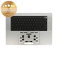 Gornji okvir tipkovnice za MacBook Pro 16" A2780 (2023), s US tipkovnicom i baterijom, Silver, 661-32190, Genuine Apple