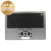 Gornji okvir tipkovnice za MacBook Pro 14", A2442 (2021), A2779 (2023), s US tipkovnicom i baterijom, Space Gray, 661-32210, Genuine Apple