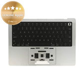 Gornji okvir tipkovnice za MacBook Pro 14", A2442 (2021), A2779 (2023), s US tipkovnicom i baterijom, Silver, 661-32211, Genuine Apple