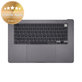 Gornji okvir tipkovnice za MacBook Air 15", A3114 (2023), s US tipkovnicom i baterijom, Space Gray, 661-34895, Genuine Apple