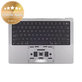 Gornji okvir tipkovnice za MacBook Pro 14", A2918 (2023), s US tipkovnicom i baterijom, Space Gray, 661-35708, Genuine Apple