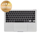 Gornji okvir tipkovnice za MacBook Air 13", A3113 (2024), s US tipkovnicom i baterijom, Silver, 661-40228, Genuine Apple