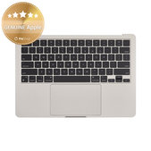 Gornji okvir tipkovnice za MacBook Air 13", A3113 (2024), s US tipkovnicom i baterijom, Starlight, 661-40229, Genuine Apple