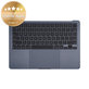 Gornji okvir tipkovnice za MacBook Air 13", A3113 (2024), s US tipkovnicom i baterijom, Midnight, 661-40230, Genuine Apple