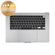 Gornji okvir tipkovnice za MacBook Air 15", A3114 (2024), s US tipkovnicom i baterijom, Space Gray, 661-40266, Genuine Apple