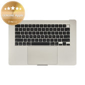 Gornji okvir tipkovnice za MacBook Air 15", A3114 (2024), s US tipkovnicom i baterijom, Starlight, 661-40268, Genuine Apple