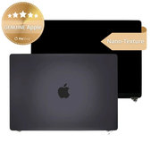 LCD zaslon za MacBook Pro 16" A3403 (2024), s prednjim staklom i pokrovom, Nano-Texture, Space Black, 661-42326, Genuine Apple