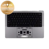 Gornji okvir tipkovnice za MacBook Pro 14", A3112 (2024), s US tipkovnicom i baterijom, Space Black, 661-42518, Genuine Apple