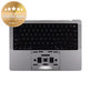 Gornji okvir tipkovnice za MacBook Pro 14", A3112 (2024), s US tipkovnicom i baterijom, Space Black, 661-42518, Genuine Apple