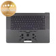 Gornji okvir tipkovnice za MacBook Pro 16", A3403 (2024), s US tipkovnicom i baterijom, Space Black, 661-42823, Genuine Apple