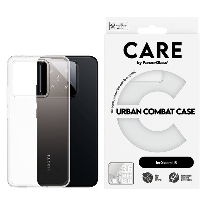Maska Urban Combat za Xiaomi 15, Prozirna, PanzerGlass
