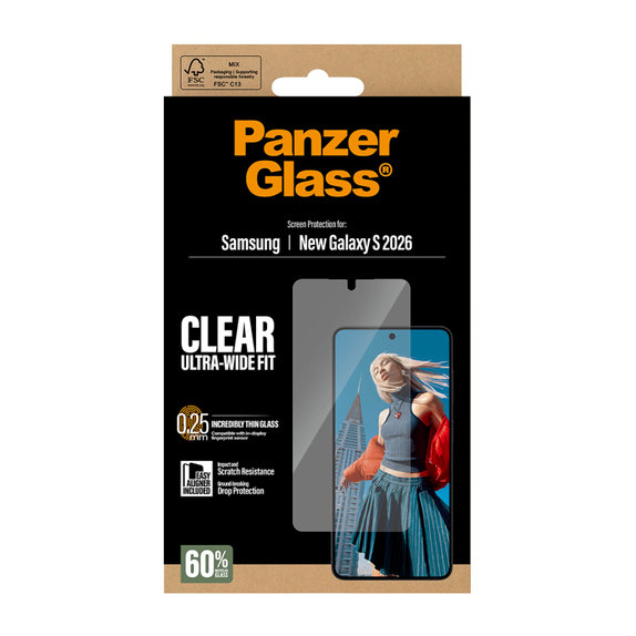 PanzerGlass - UWF kaljeno staklo s aplikatorom za Samsung Galaxy S26, prozirno