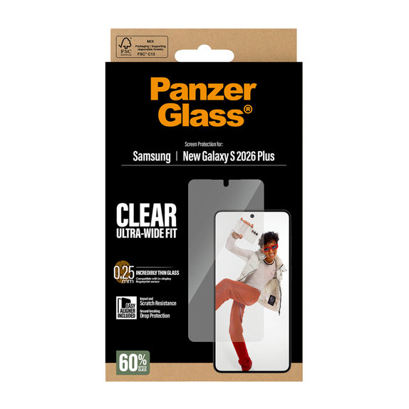 PanzerGlass - UWF kaljeno staklo s aplikatorom za Samsung Galaxy S26+, prozirno