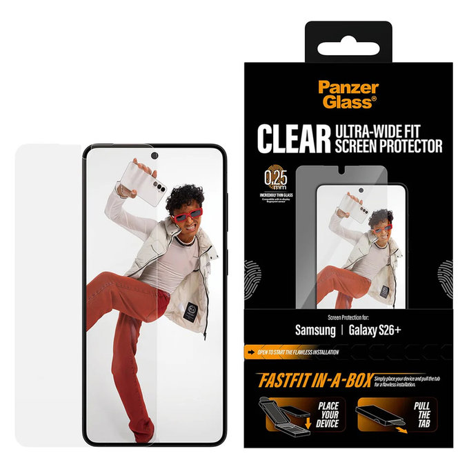 Kaljeno staklo UWF s Fastfit In-A-Box za Samsung Galaxy S26+, Prozirna, PanzerGlass
