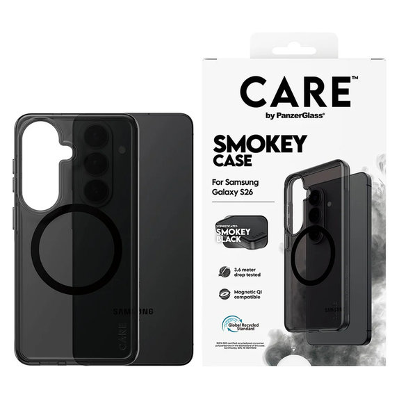 Maska Smokey s crnim QI za Samsung Galaxy S26, Crna, PanzerGlass