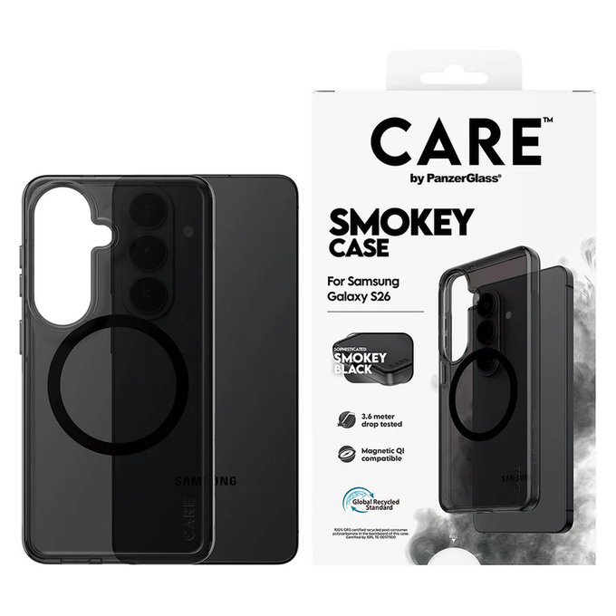 Maska Smokey s crnim QI za Samsung Galaxy S26, Crna, PanzerGlass