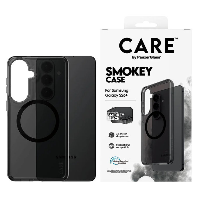 Maska Smokey s crnim QI za Samsung Galaxy S26+, Crna, PanzerGlass