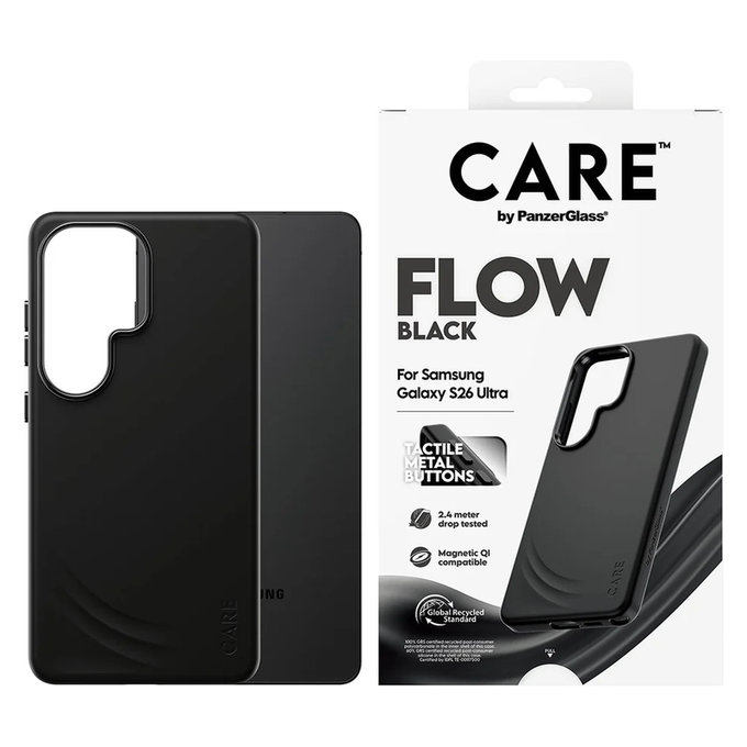 Maska FLOW s QI za Samsung Galaxy S26 Ultra, Crna, PanzerGlass
