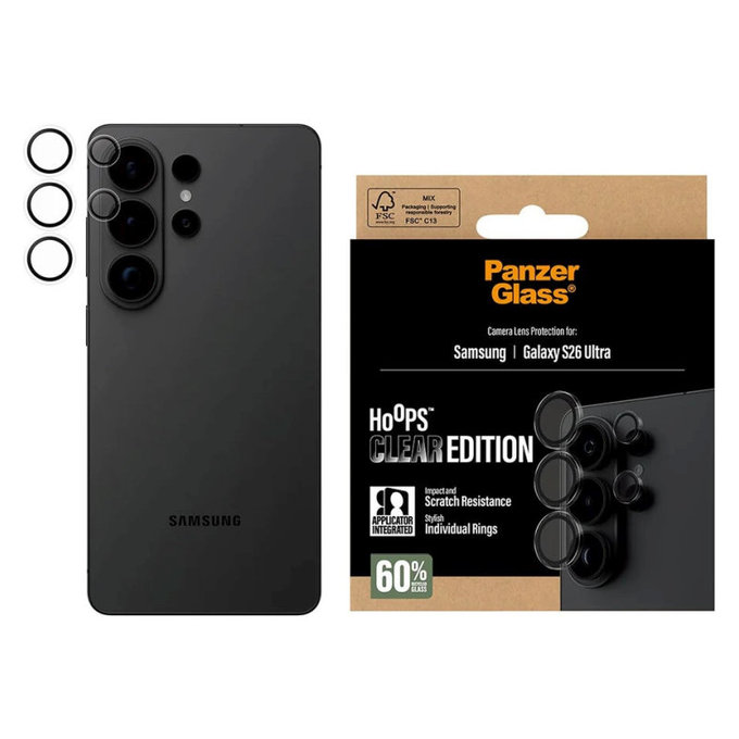 Zaštita objektiva Hoops za Samsung S26 Ultra, transparent, PanzerGlass
