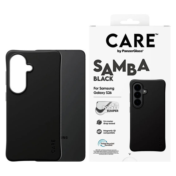 Maska Samba s QI za Samsung Galaxy S26, Crna, PanzerGlass
