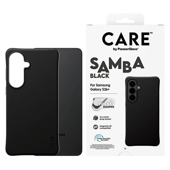 Maska Samba s QI za Samsung Galaxy S26+, Crna, PanzerGlass