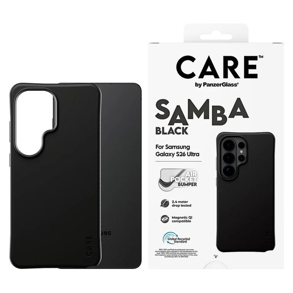 Maska Samba s QI za Samsung Galaxy S26 Ultra, Crna, PanzerGlass