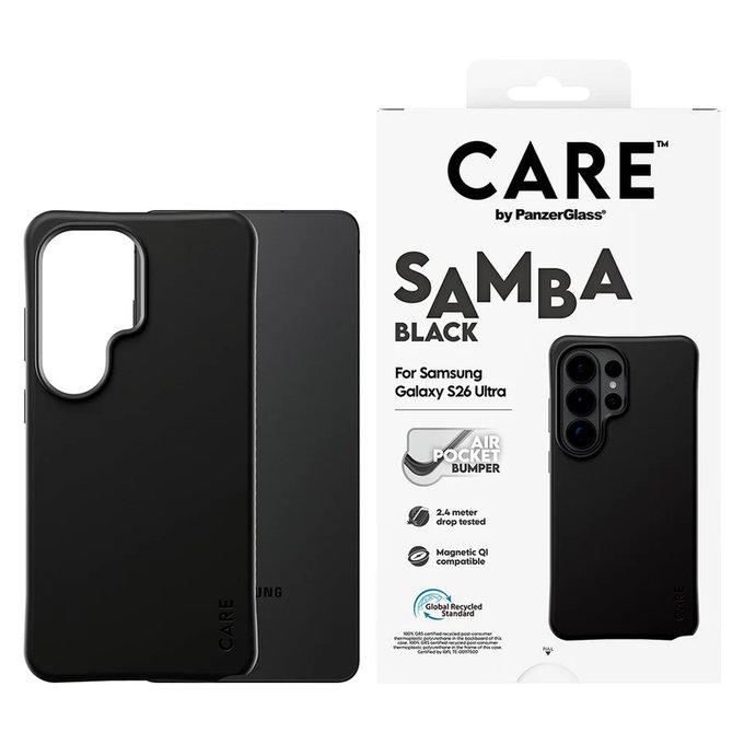 Maska Samba s QI za Samsung Galaxy S26 Ultra, Crna, PanzerGlass