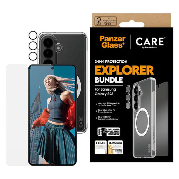Bundle 3u1 Explorer za Samsung S26, PanzerGlass