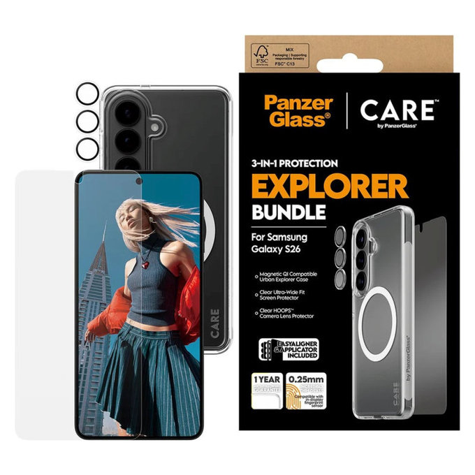 Bundle 3u1 Explorer za Samsung S26, PanzerGlass