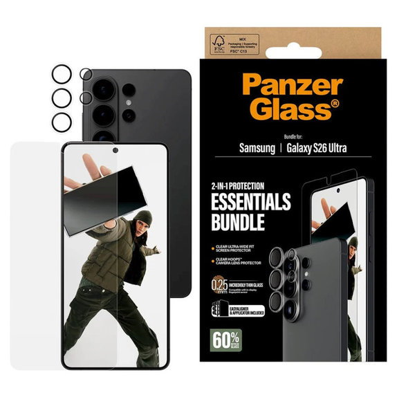 Bundle Essentials 2u1 za Samsung S26 Ultra, PanzerGlass