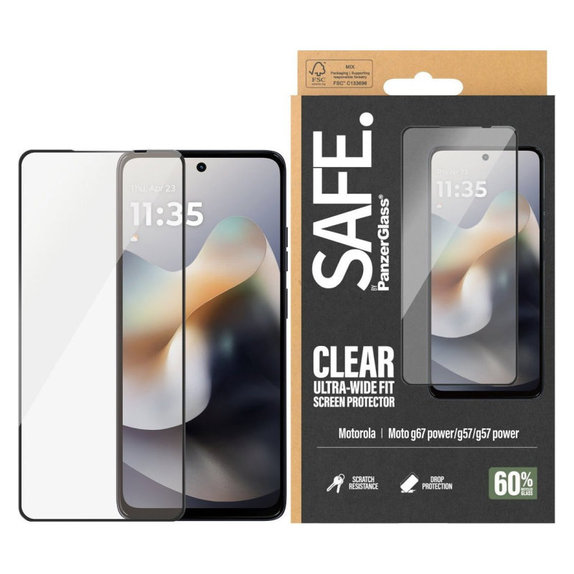 Kaljeno staklo UWF za Motorola Moto G57 Power 5G, Crna, PanzerGlass