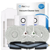 Set rezervnih dijelova za Ecovacs T20, T20 Max, T20 Pro (1x Glavna četka, 2x Filter, 2x Bočna četka – bijela, 4x Krpa za brisanje, 2x Vrećica za prašinu)