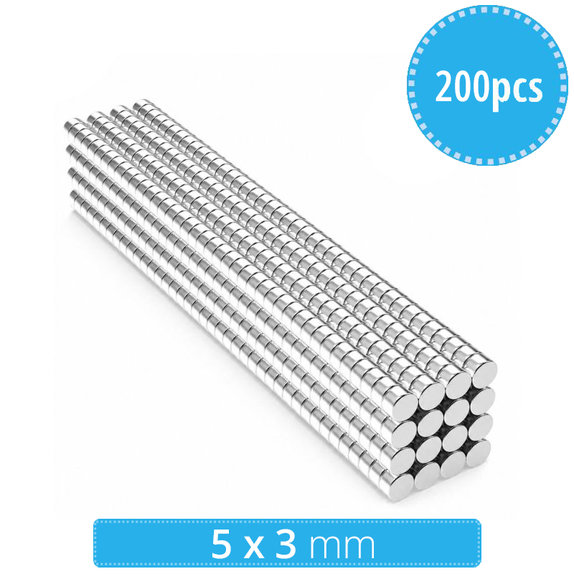 Neodimijski cilindrični magnet N35, 5 x 3mm, 200kom