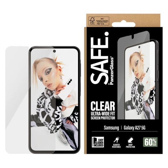 Kaljeno staklo UWF s aplikatorom za Samsung Galaxy A27, Prozirna, SAFE by PanzerGlass