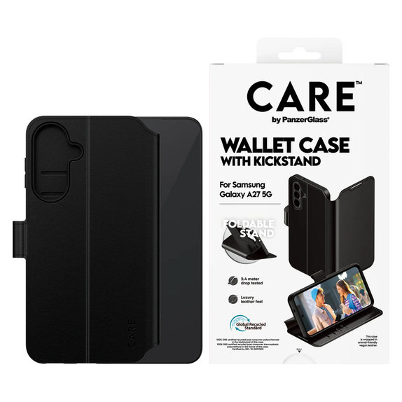 Maska Wallet Kickstand za Samsung Galaxy A27, Crna, PanzerGlass