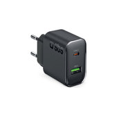 Putni adapter USB-A/USB-C, GaN, 65 W PD, crna, SBS