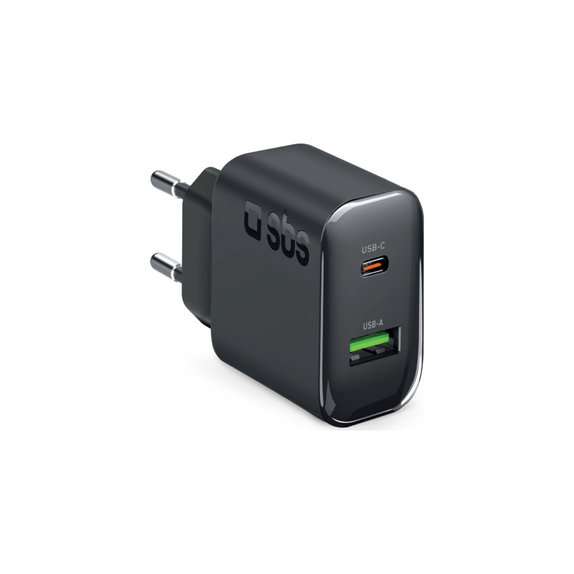 Putni adapter USB-A/USB-C, GaN, 65 W PD, crna, SBS