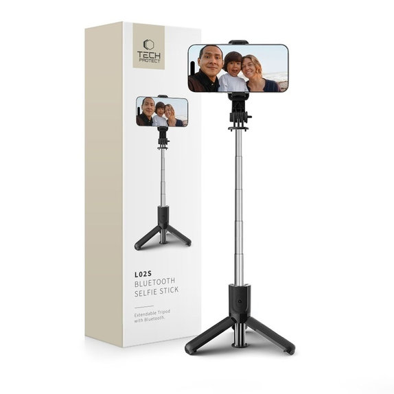 Selfie štap sa stativom L02S, crna, Tech-Protect